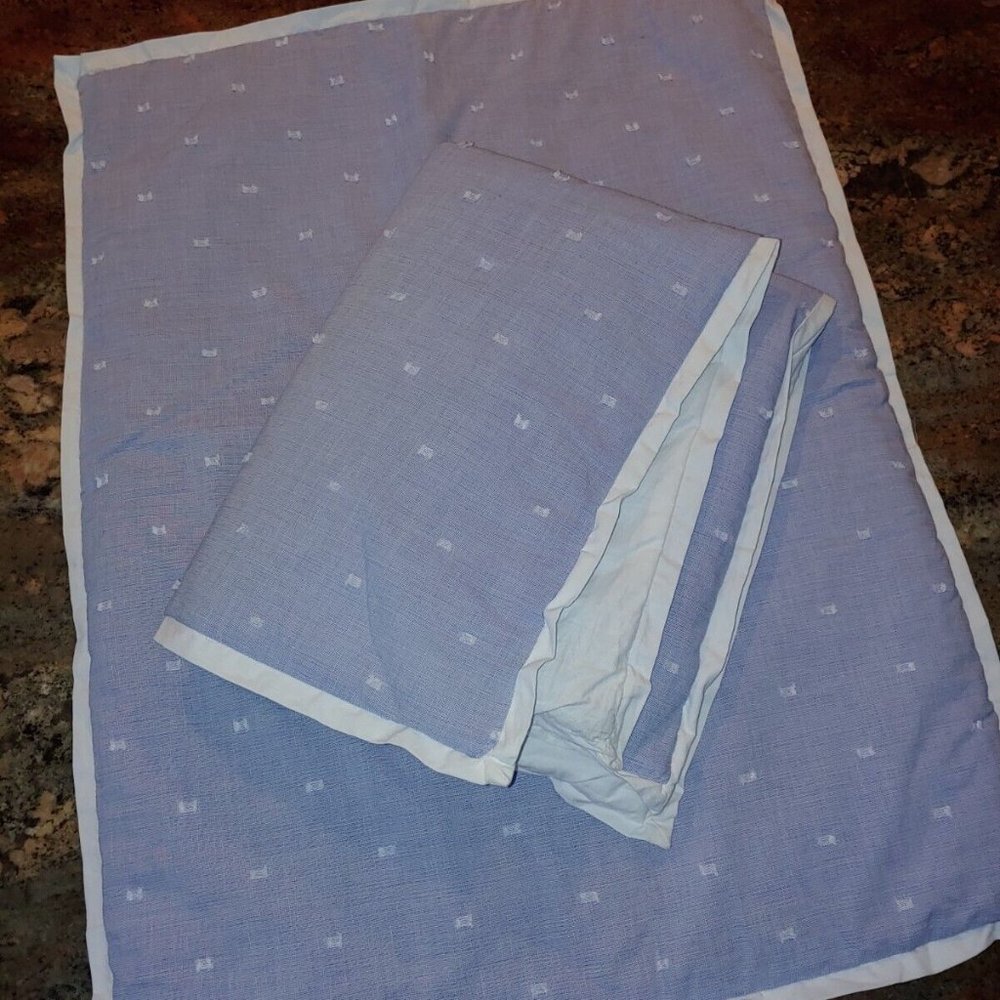 2 Real Simple Standard Blue DUO Clipped Jacquard Butterfly Shams